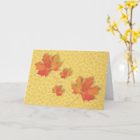 Fall Leaves Thanksgiving Kaart (Gele Bloem)
