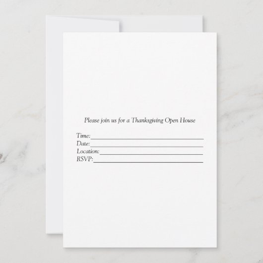 Fall Leaves Thanksgiving Open House Uitnodiging (Achterkant)