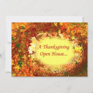 Fall Leaves Thanksgiving Open House Uitnodiging