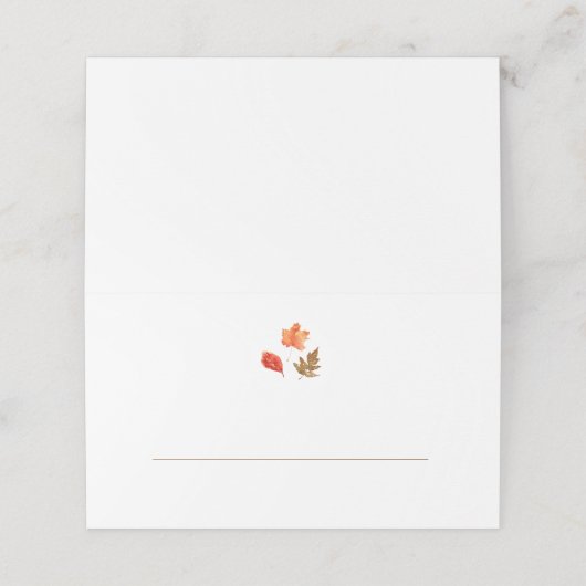 Fall Leaves Thanksgiving Plaatskaartje (Buitenkant ongevouwen)