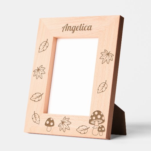 Fall Leaves Toadstool Mushrooms Custom Name 5x7 Gegraveerde Lijstjes (Links)