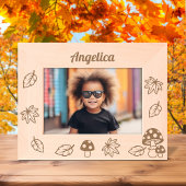 Fall Leaves Toadstool Mushrooms Custom Name 7x5 Gegraveerde Lijstjes