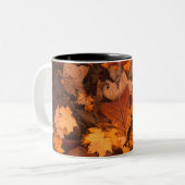 Fall Leaves Tweekleurige Koffiemok (Voorkant links)