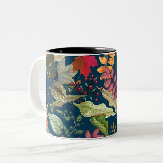 Fall Leaves Tweekleurige Koffiemok (Voorkant links)