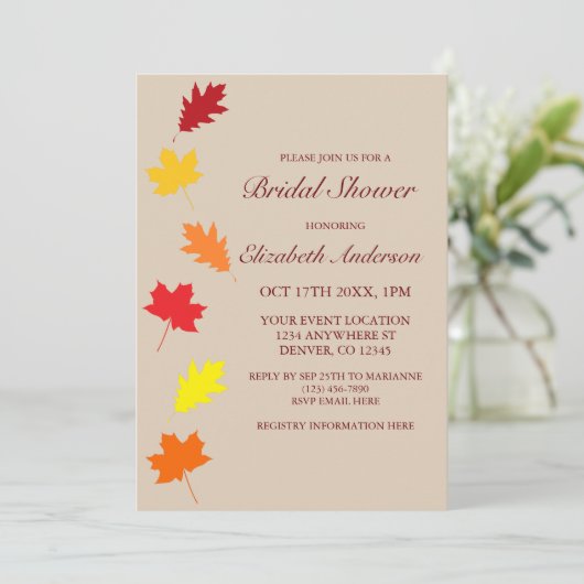 Fall Leaves Vrijgezellenfeest Kaart (Staand voorkant)