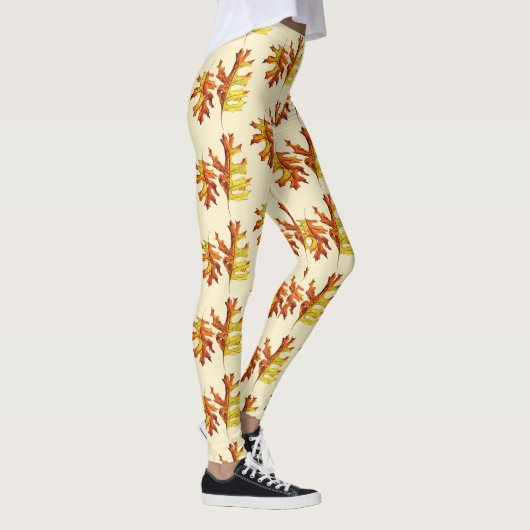 Fall Leaves Waterverf Pattern Leggings (Rechts)