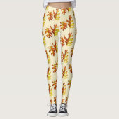 Fall Leaves Waterverf Pattern Leggings (Voorkant)