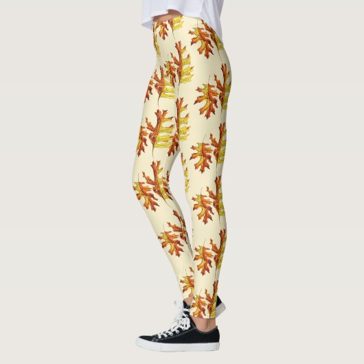 Fall Leaves Waterverf Pattern Leggings (Links)