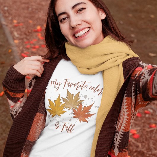 Fall Leaves Waterverf simpel T-shirt