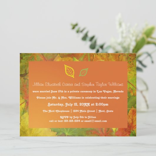 Fall Leaves - Weddenschap Kaart (Staand voorkant)