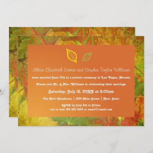 Fall Leaves - Weddenschap Kaart (Voorkant / Achterkant)