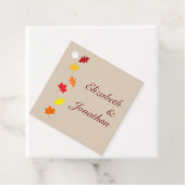 Fall Leaves Wedding Bedankjes Labels (In situ)