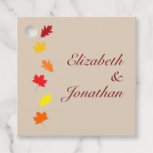 Fall Leaves Wedding Bedankjes Labels (Voorkant)