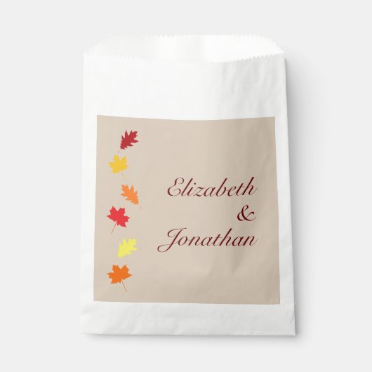 Fall Leaves Wedding Bedankzakje (Voorkant)