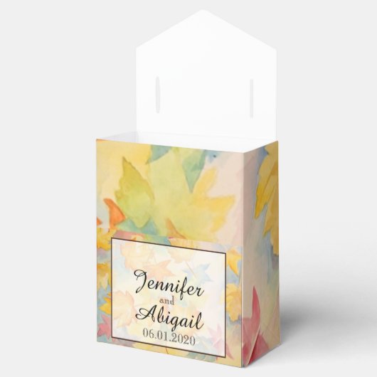 Fall Leaves Wedding Favor Box Bedankdoosjes (Geopend)