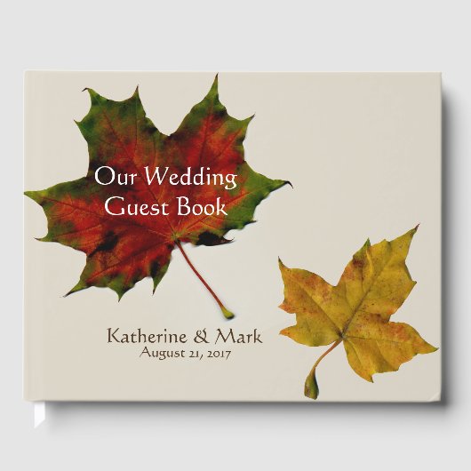 Fall Leaves Wedding Guest Book Gastenboek (Voorkant)