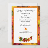 Fall Leaves Wedding Invitation Autumn Flat Kaart (Voorkant)