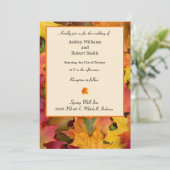 Fall Leaves Wedding Invitation Flat Kaart herfst (Staand voorkant)