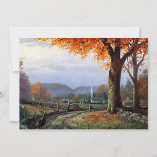 Fall Leaves Wedding Invitation Flat Kaart herfst (Achterkant)