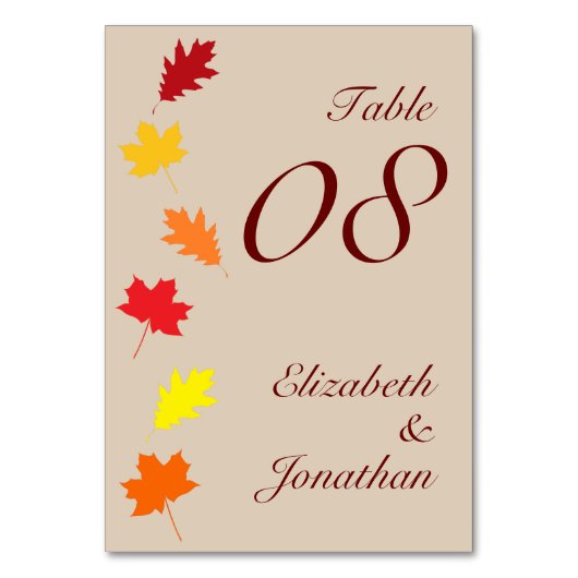 Fall Leaves Wedding Kaart (Voorkant)