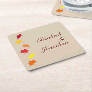 Fall Leaves Wedding Kartonnen Onderzetters