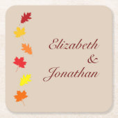 Fall Leaves Wedding Kartonnen Onderzetters (Voorkant)