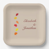 Fall Leaves Wedding Papieren Bordje (Voorkant)