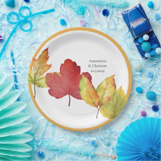 Fall Leaves Wedding Papieren Bordje (Feest)