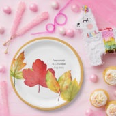 Fall Leaves Wedding Papieren Bordje (Feest)