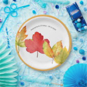 Fall Leaves Wedding Papieren Bordje (Feest)