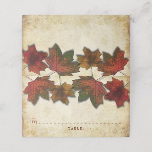 Fall Leaves Wedding Plaatskaartje (Buitenkant ongevouwen)