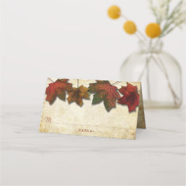 Fall Leaves Wedding Plaatskaartje
