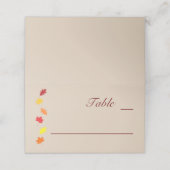 Fall Leaves Wedding Plaatskaartje (Buitenkant ongevouwen)