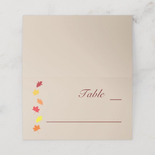 Fall Leaves Wedding Plaatskaartje (Buitenkant ongevouwen)