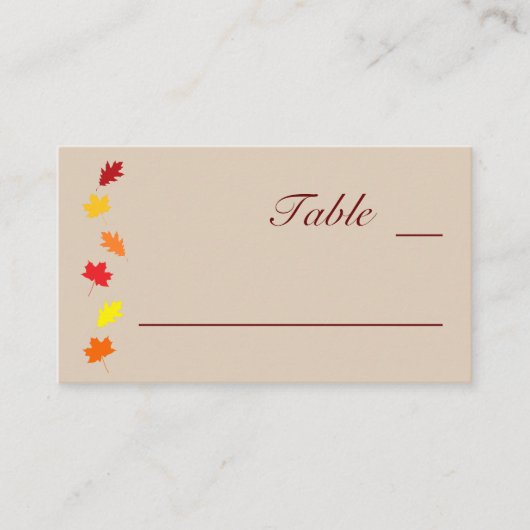Fall Leaves Wedding Plaatskaartje (Voorkant)