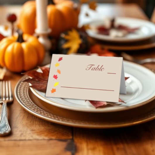 Fall Leaves Wedding Plaatskaartje