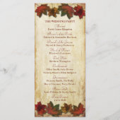 Fall Leaves Wedding Program Programmakaart (Achterkant)