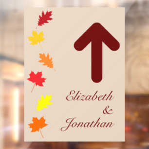 Fall Leaves Wedding Raamsticker