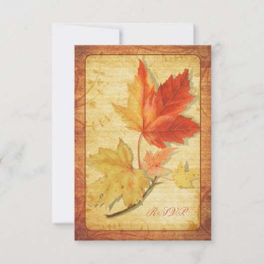 Fall Leaves Wedding Reply Kaart (RSVP-kaart) (Voorkant)