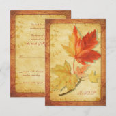 Fall Leaves Wedding Reply Kaart (RSVP-kaart) (Voorkant / Achterkant)