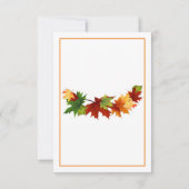 Fall Leaves Wedding RSVP-kaart Bedankkaart (Achterkant)