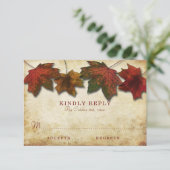 Fall Leaves Wedding RSVP-kaart RSVP Kaartje (Staand voorkant)