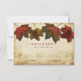 Fall Leaves Wedding RSVP-kaart RSVP Kaartje