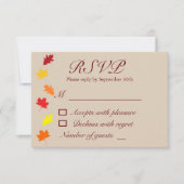 Fall Leaves Wedding RSVP Kaartje (Voorkant)