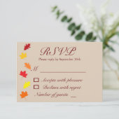 Fall Leaves Wedding RSVP Kaartje (Staand voorkant)