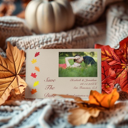 Fall Leaves Wedding Save The Date