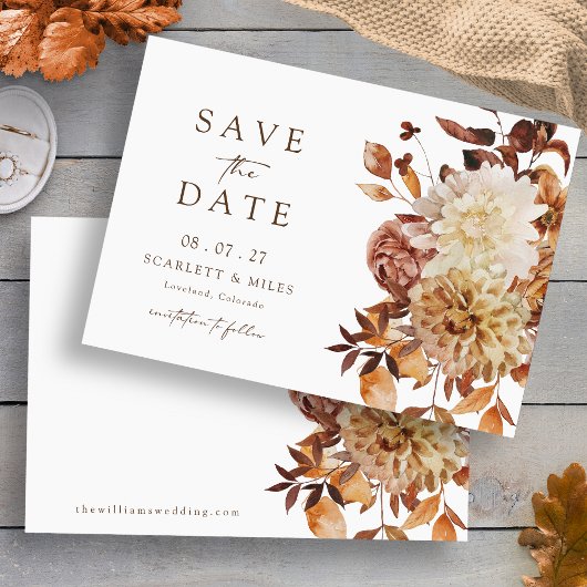 Fall Leaves Wedding Save The Date