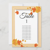 Fall Leaves Wedding Seating Chart Kaart (Voorkant)