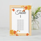 Fall Leaves Wedding Seating Chart Kaart (Staand voorkant)