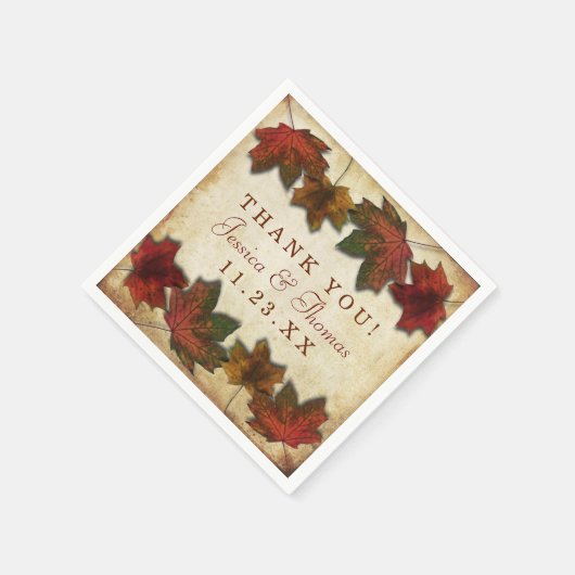 Fall Leaves Wedding Servet (Hoek)
